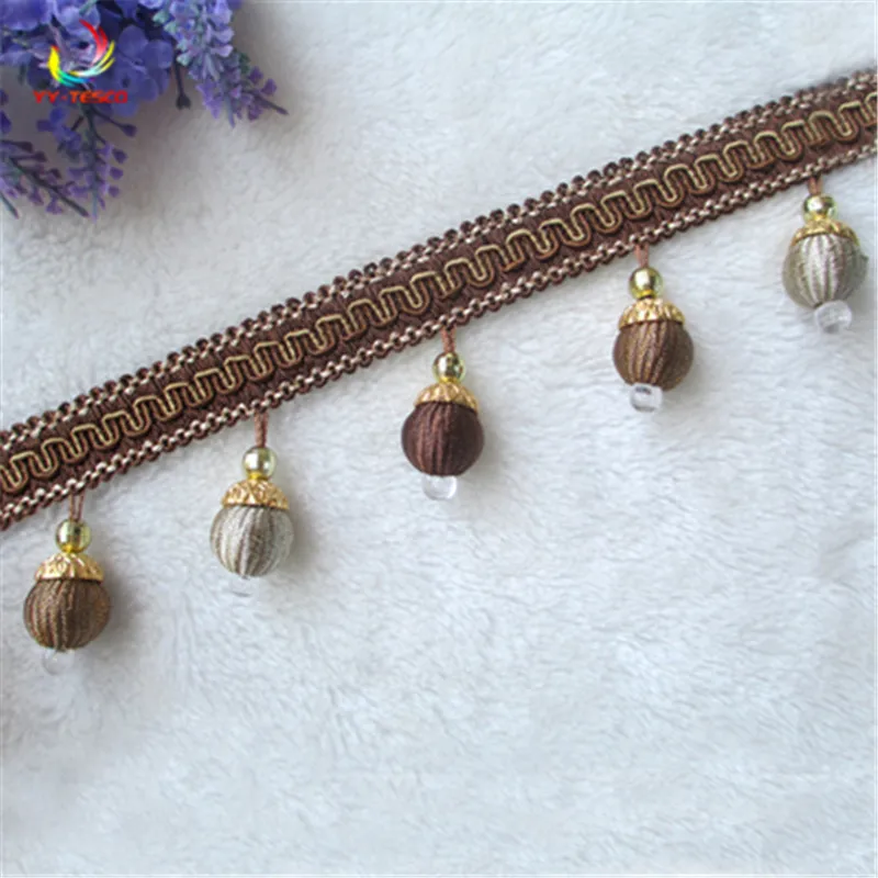 Deluxe Fringes Curtain Sofa Cover Pillow Trims Valance Decorative Polyester Tassel Drops Lace Trimming 6.5cm Sell By meters | Дом и сад