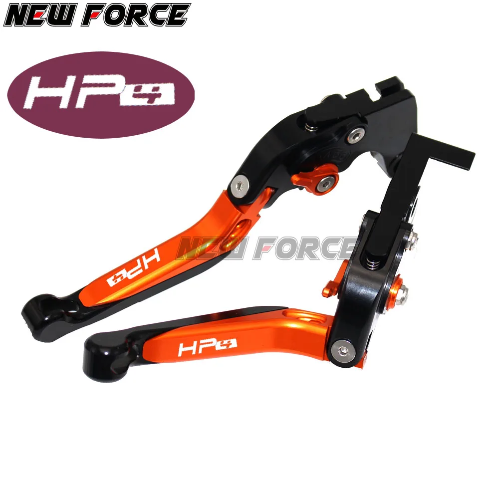Синие + титановые Складные Выдвижные рычаги тормозной муфты CNC Logo(HP4) для BMW HP4 2010 2011
