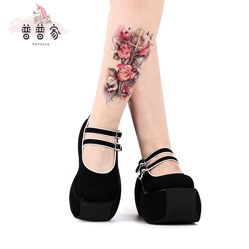 

Princess sweet lolita shoes Spring and Autumn custom Shoes Super High-heeled and Thick-soled Muffin 10cm Doll Shoes pu9633