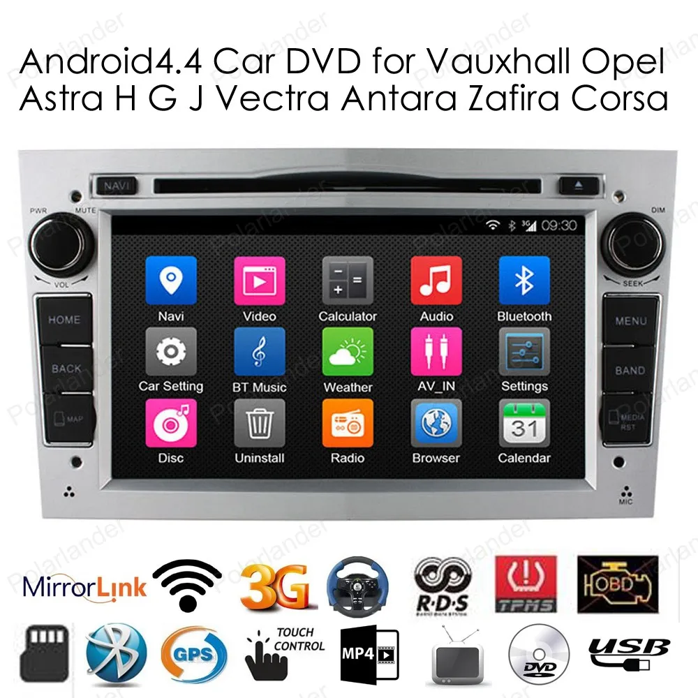 Автомагнитола 2 din с четырехъядерным процессором android 4 DVD GPS стерео для Vauxhall Opel Astra H