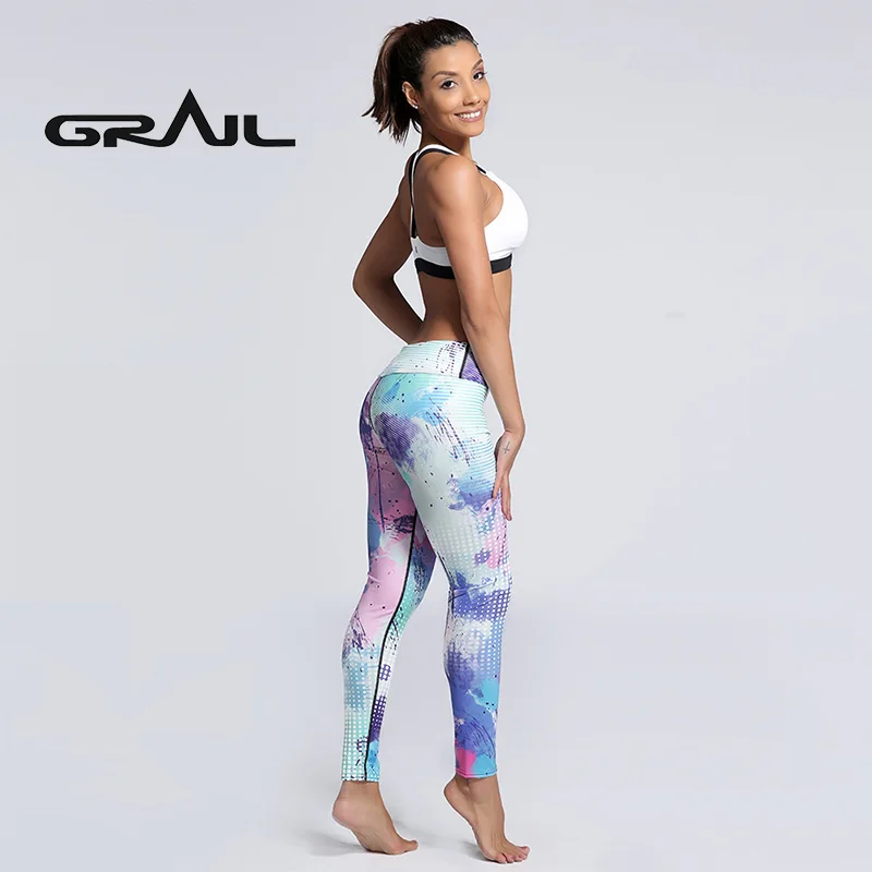 2018 Leggings for Fitness Geometry Jogger Pants High Waist Pencil Trouusers Leggin Female Sports Yoga Fit YOGA-0174 | Спорт и