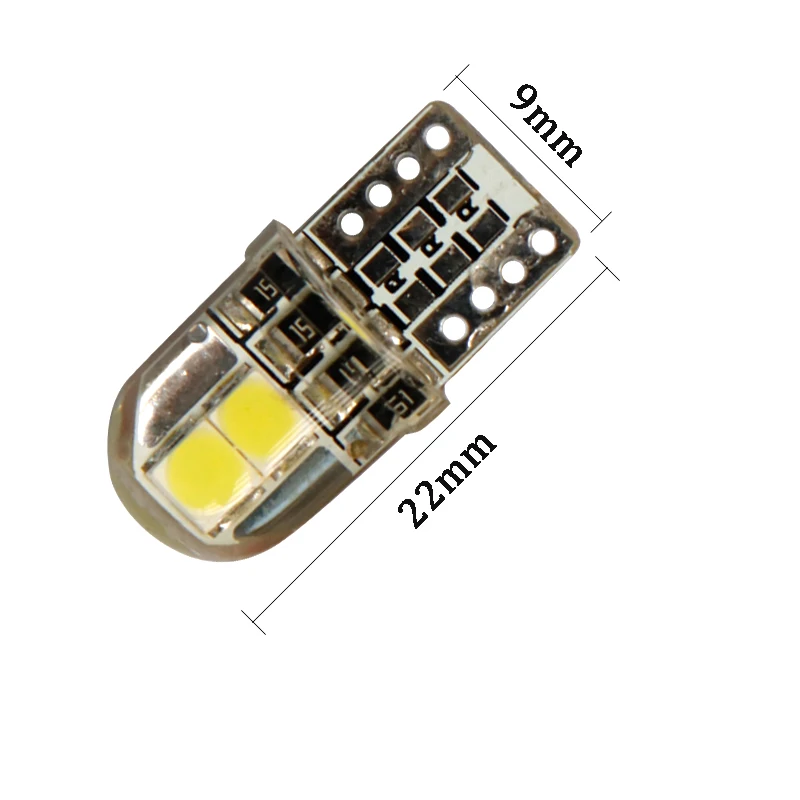 100 шт. AC/DC 12 В T10 Силиконовый 4 smd 3030 светодиодный неполярный 168 194 салон автомобиля