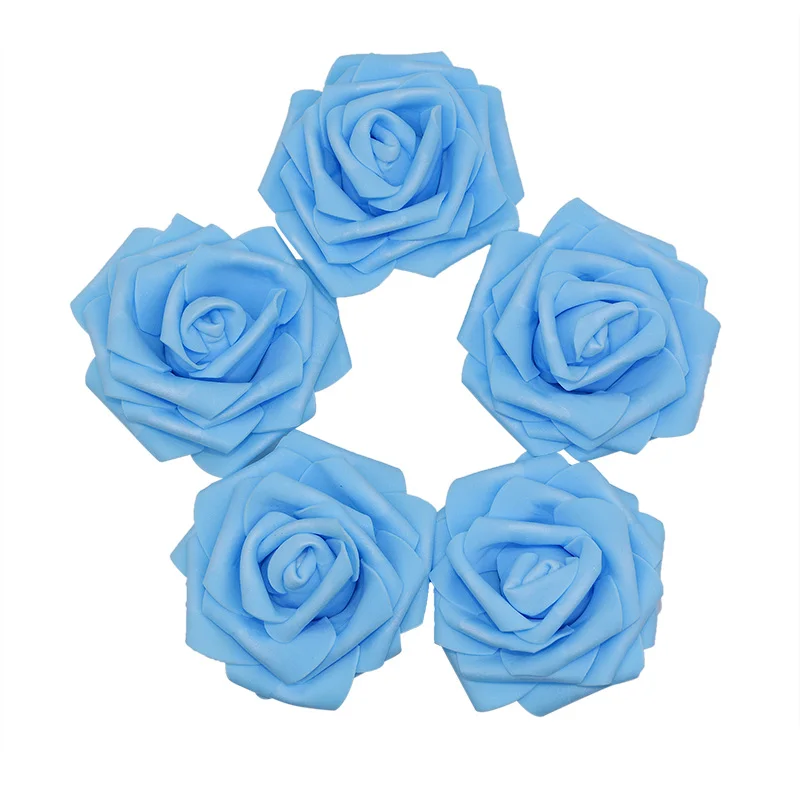 F10 Blue 5/10 шт 10 см большая Роза из пенополиэтилена Искусственные цветы розы для свадебного украшения дома DIY ВЕНОК Букет Скрапбукинг цветок розы - Цвет: F10 Blue