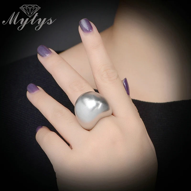 Mytys унисекс массивное кольцо белое золото с широкой оправой бесплатная доставка