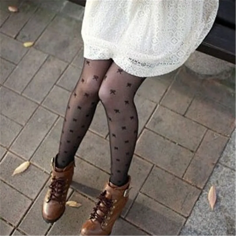 Сексуальные колготки женские с бантами прозрачные шелковые чулки Летние