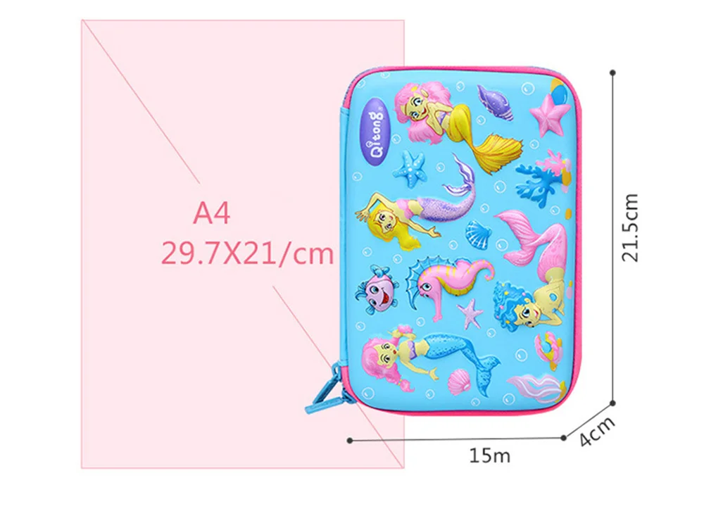 Kawaii 3D School Pencil Case for Girls Boys Penal Korean Pen Bag Cute EVA Large Makeup Pencilcase Pouch Stationery Box Penalties