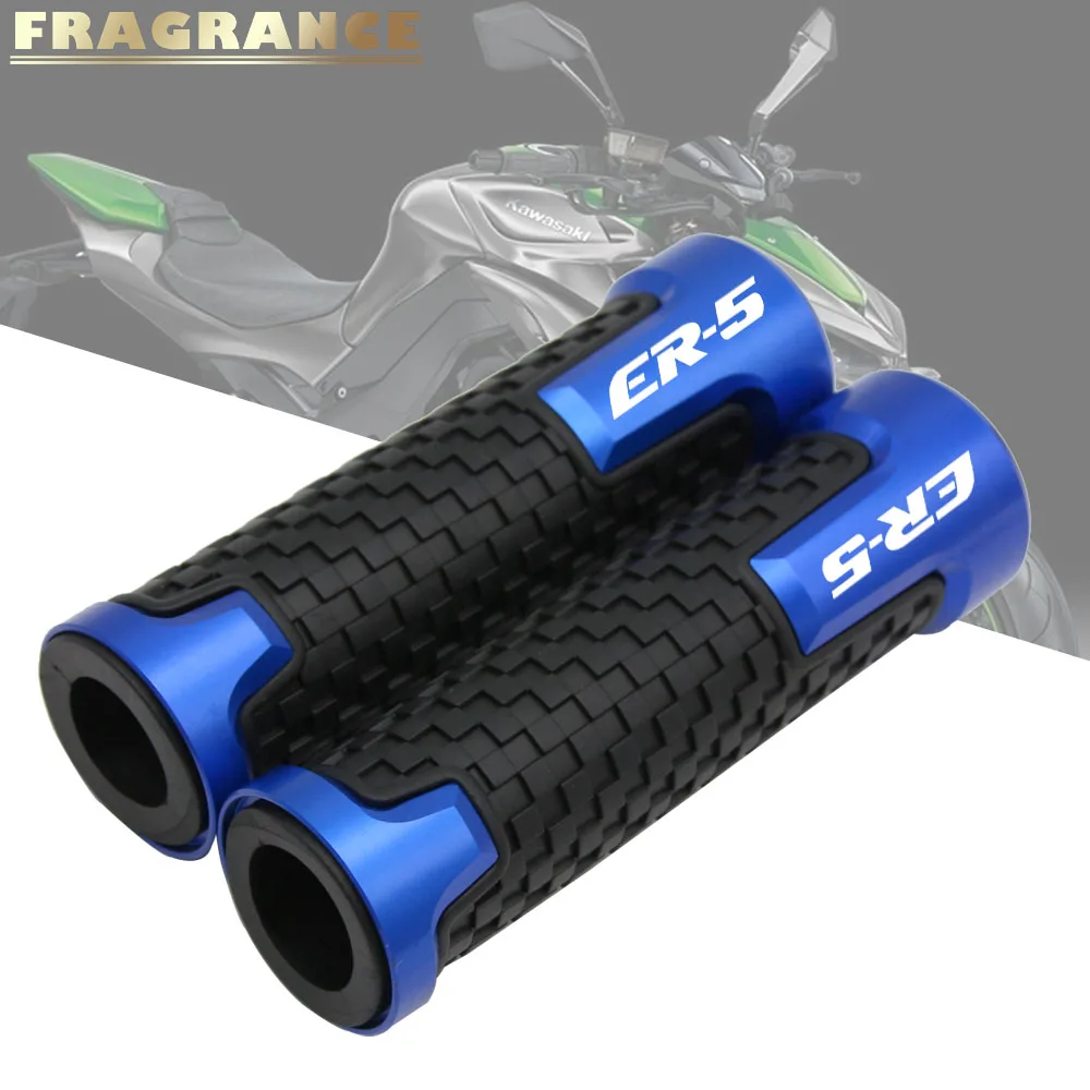 

Universal 22mm 7/8'' CNC Aluminum Rubber Brand New Motorcycle Anti-Skid Handle Grips grips handlebar For KAWASAKI ER-5 EX500R