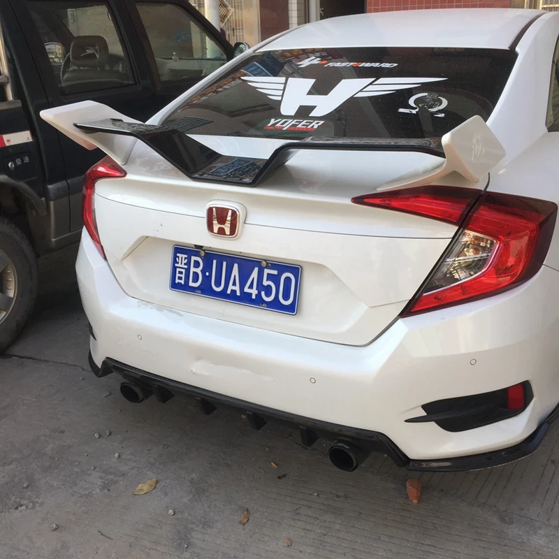 Для Honda Civic спойлер yofer стиль украшение автомобиля задняя крыша хвост крыло ABS пластик черный узор спойлер