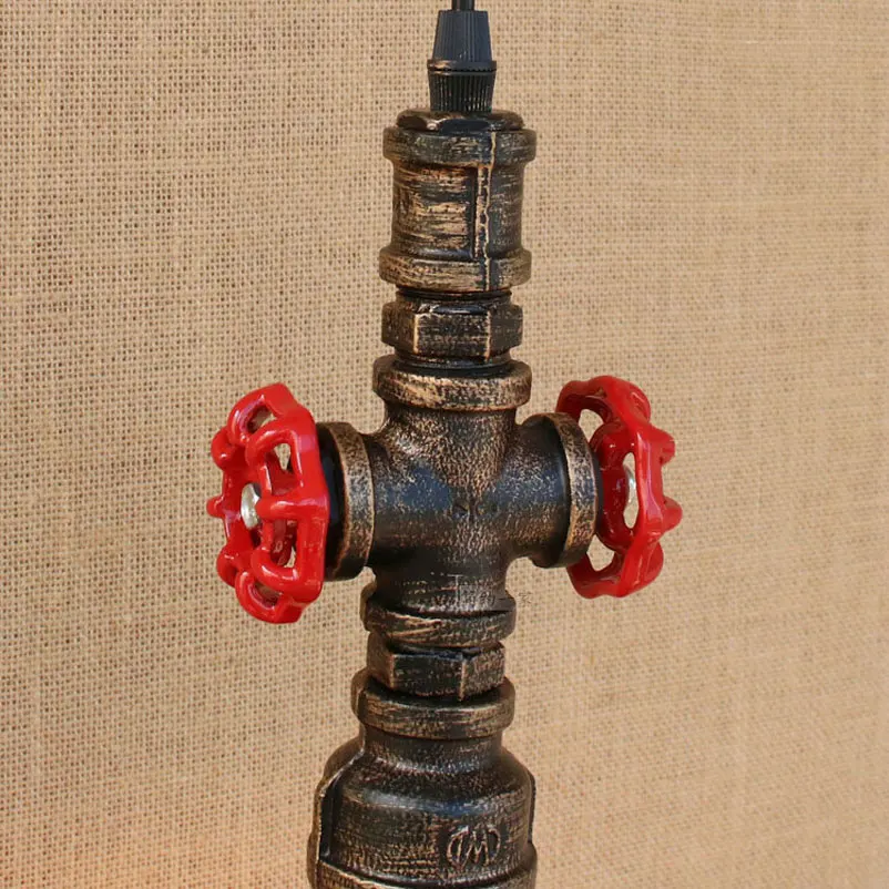 

loft vintage retro lamps water pipe chandelier iron bar restaurant industry wind cafe aisle stair pendant lamp