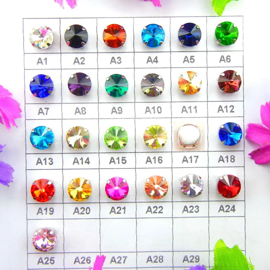 Стеклянные хрустальные бусины серебряного цвета 7 размеров Смешанные Круглые