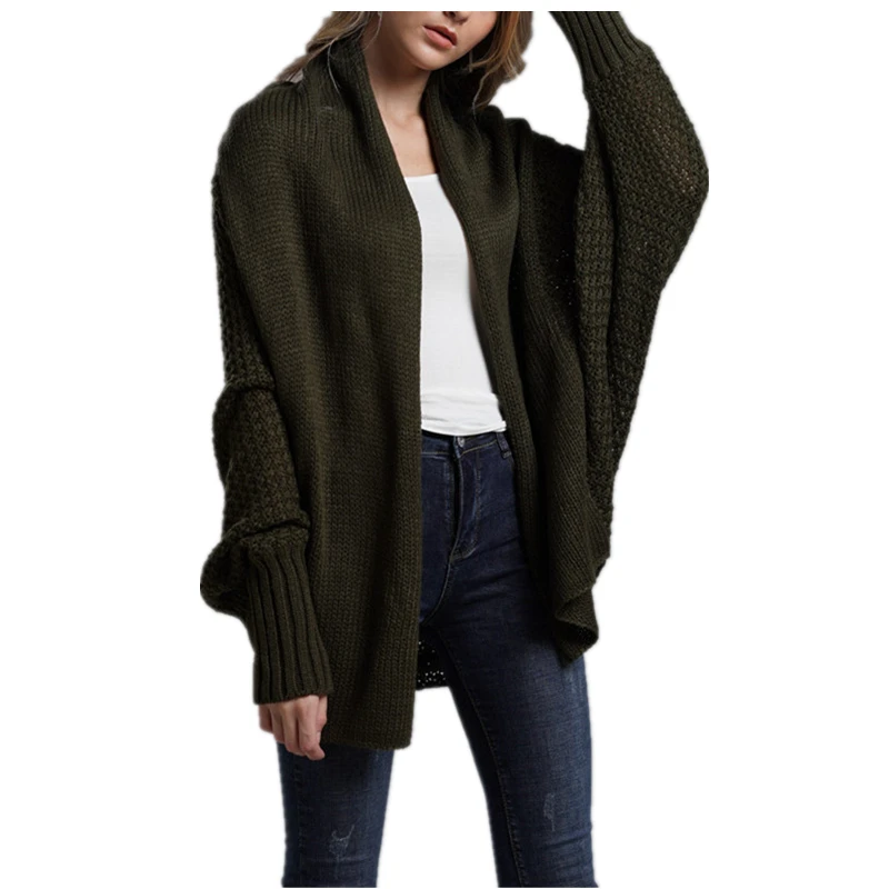 Женский трикотажный кардиган с рукавами летучая мышь |