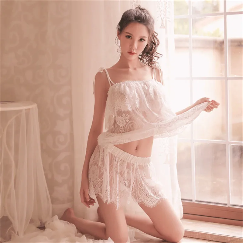 

Women Lingerie Sexy Hot Erotic Porno Babydoll Sexy Lingerie Hot White Lace Sleepwear Nightwear Underwear Porno Costumes Sexy