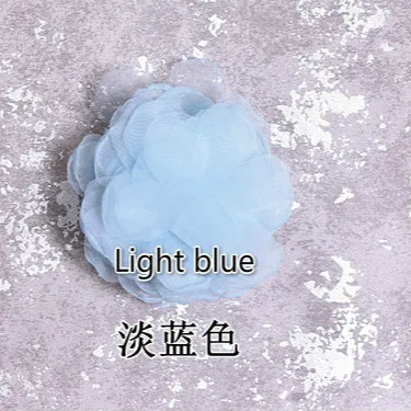 Light blue 100 шт./лот, розовая, белая кружевная отделка нашивка, аппликация, кружевная ткань, свадебное платье, сделай сам, фата для невесты, украшения одежды, цветы, сергер - Цвет: Light blue