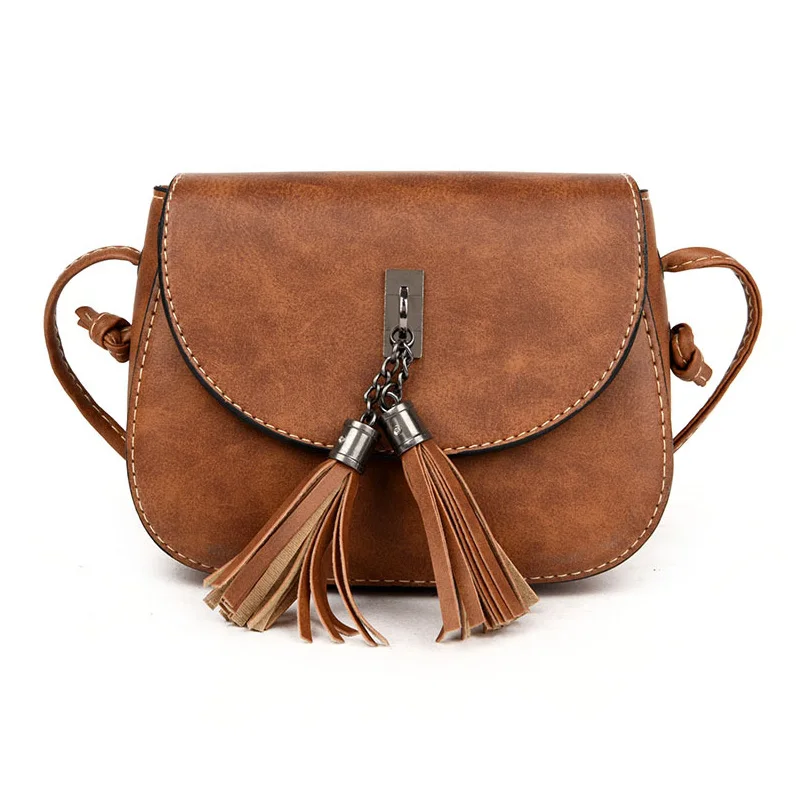 Модная женская сумка через плечо с кисточками мессенджер из искусственной кожи