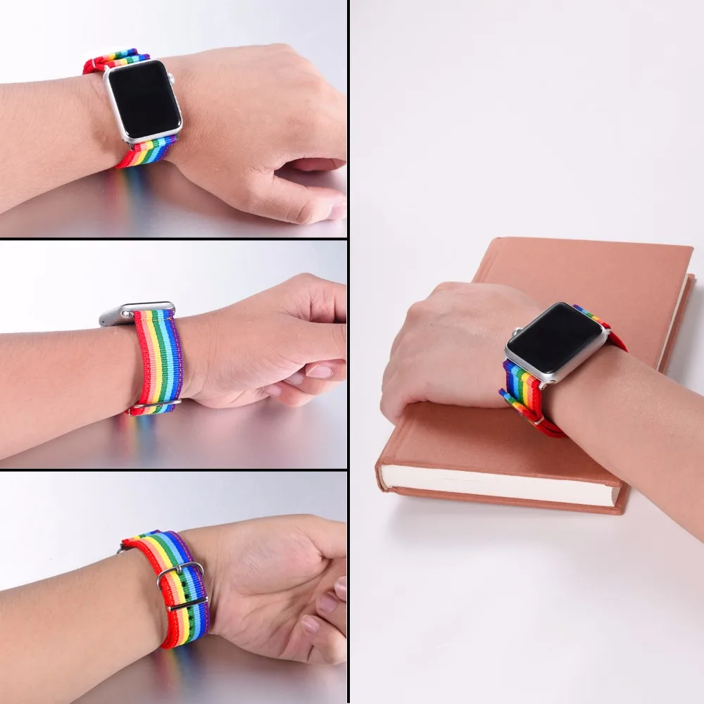 Тканевый ремешок для наручных часов Apple Watch Series 1/2 38 мм/42 мм мужчин и женщин ЛГБТ