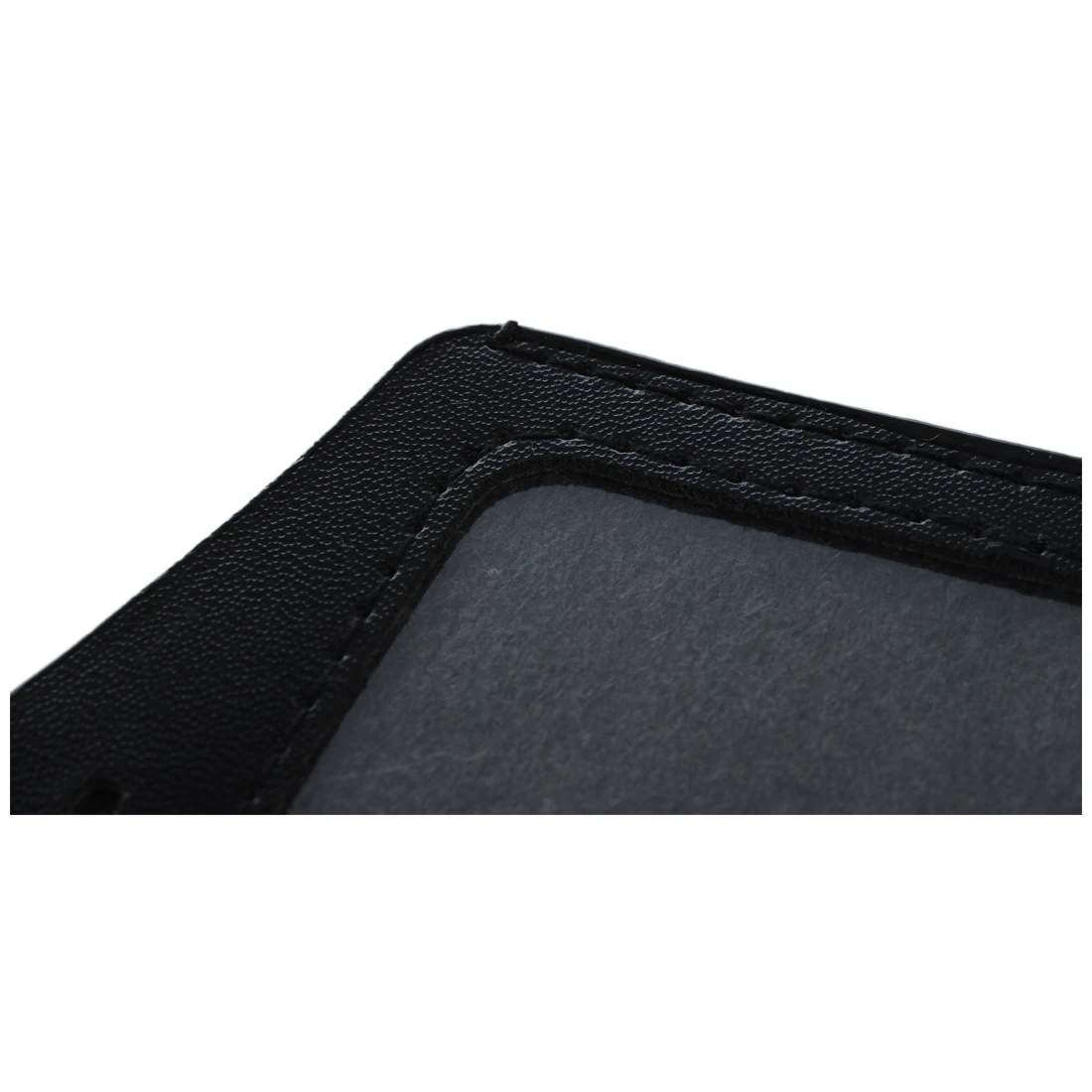 

5 Pcs Black Clear Faux Leather Business ID Card Badge Holder