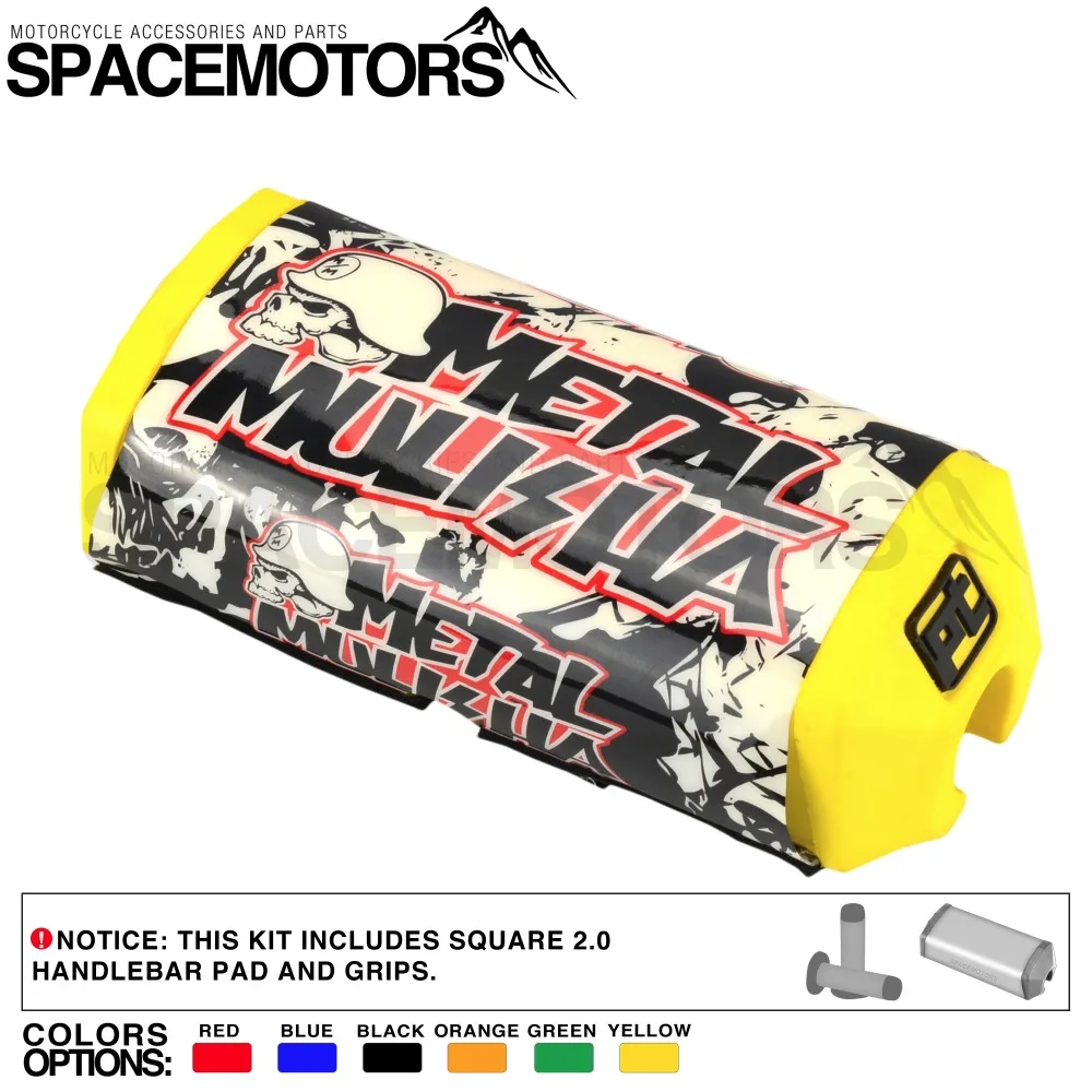 ProTaper металлический Mulisha fat руль 1-1/" 28 мм с захватами и квадратной 2,0 накладкой для мотоцикла MX Мотокросс Dirt Pit Bike питбайк