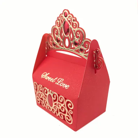 10 шт. королевская блестящая корона с драгоценными камнями, конфетная коробка для свадьбы, дня рождения, вечеринки, обертка, шоколадная коробка для дня рождения