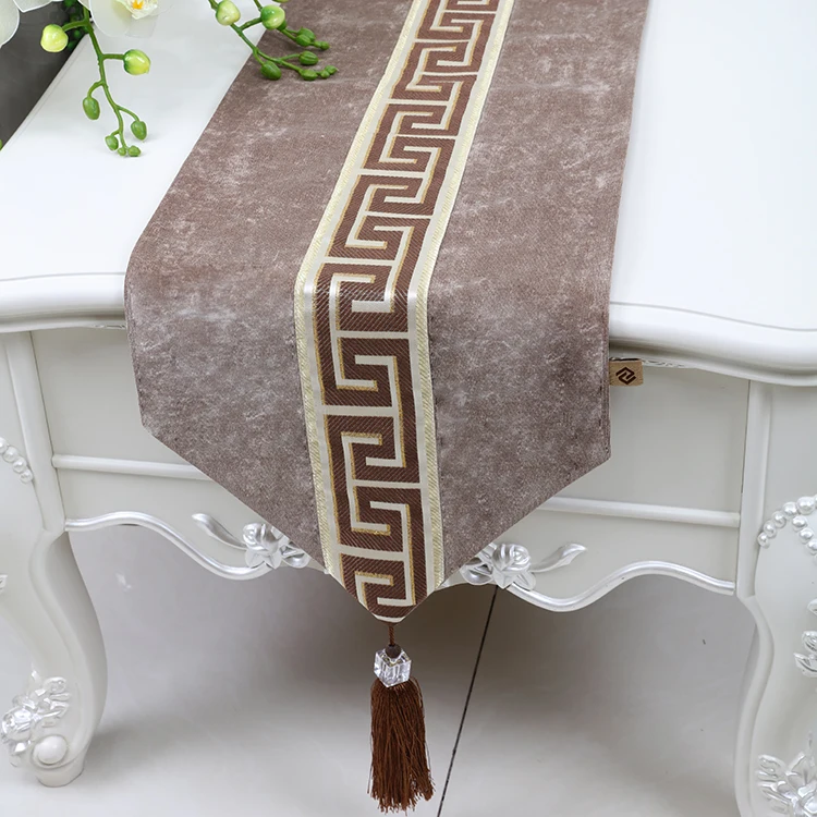 Роскошный геометрический кружевной китайский Настольный бегун Свадебный