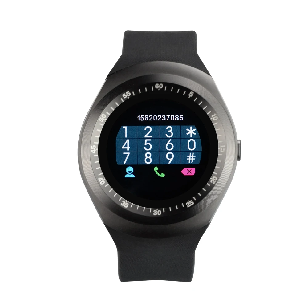 Yuntab черный Y1 SmartWatch поддержка sim-карты с отслеживанием активности Шагомер монитор