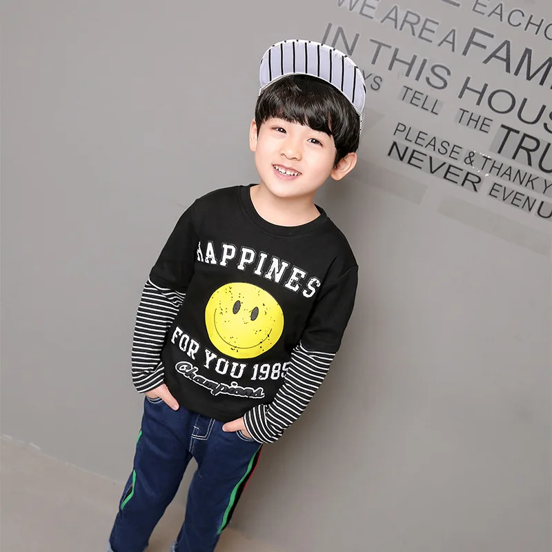 

Boys Cotton T-shirt Spring 2018 stripe clothes Kids Long Sleeve Boys kids Tops Tee t shirts o-neck costume for spring