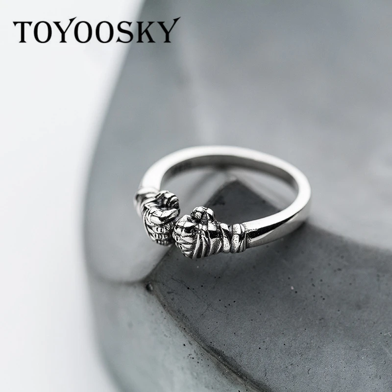 TOYOOSKY кольцо в форме кулака боксерская рука оригинальные S925 Стерлинговое Серебро