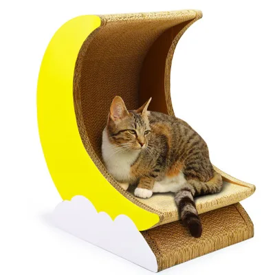 Дизайн Луны, игрушка для кошек, котенок, домик для кошек, Когтеточка для кошек, дерево, скалолазание, картонный скребок, товары для домашних животных