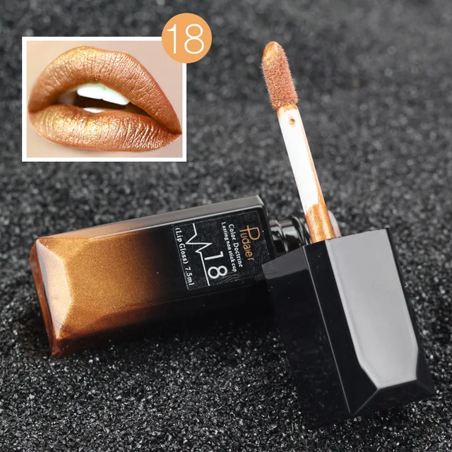 18 PUDAIER Waterproof batom Velvet Liquid Lipstick Sexy Red Lip Tint 21Color lip balm makeup Long Lasting Matte Nude Gloss Lipgloss - Color: 18