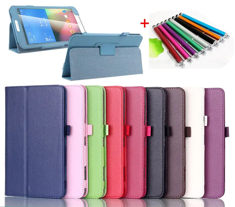Складной кожаный чехол книжка для Samsung Galaxy Tab 4 8 0 T330 T331 T335 настольный + стилус|for