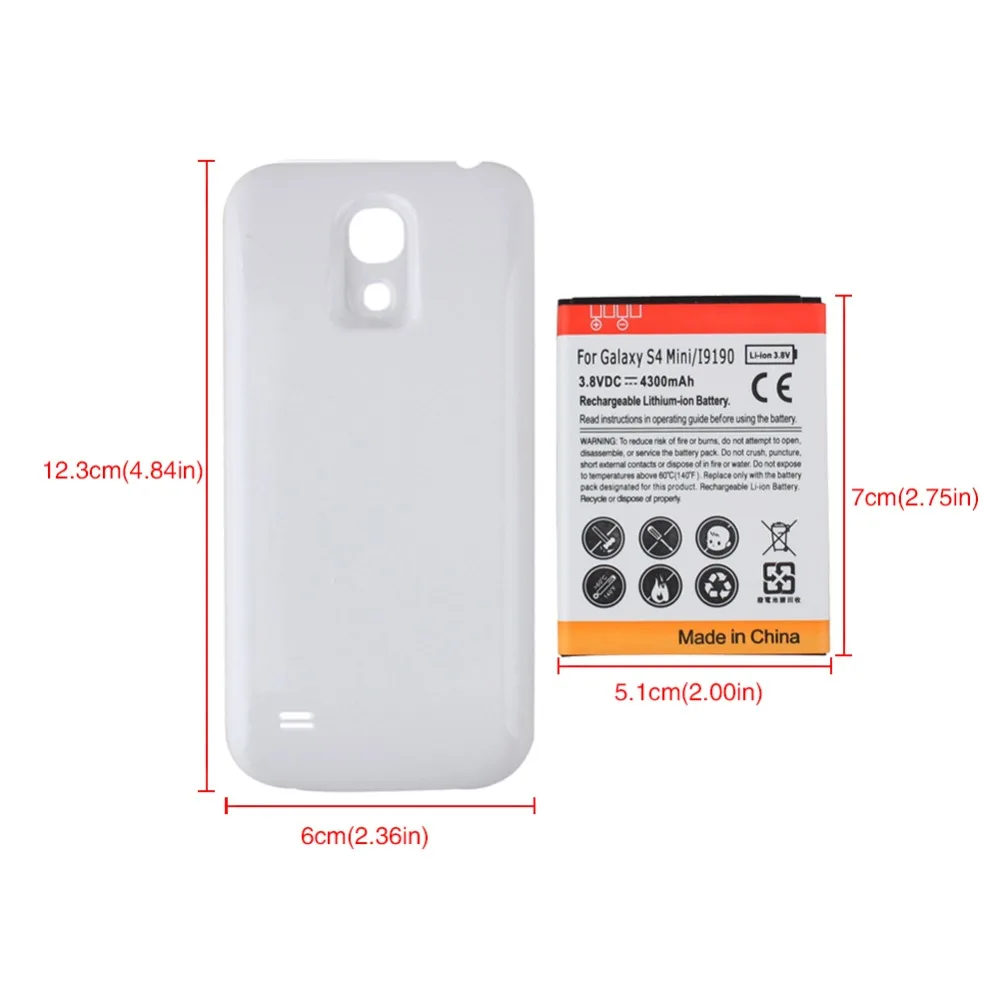 4300 мАч для Samsung Galaxy S4 SIV mini i9190 аккумулятор + задняя крышка Mini I9195 i9192 батарея