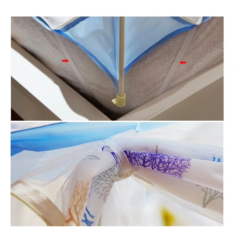 

3 Sizes New Blue Mosquito Net Bed Tent For Bedroom Decor Student Adults Canopy Netting Portable Yurt Mosquito Net For Double Bed