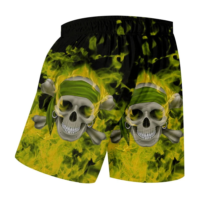 Шорты UJWI мужские пляжные в уличном стиле модная одежда с 3D принтом зеленого