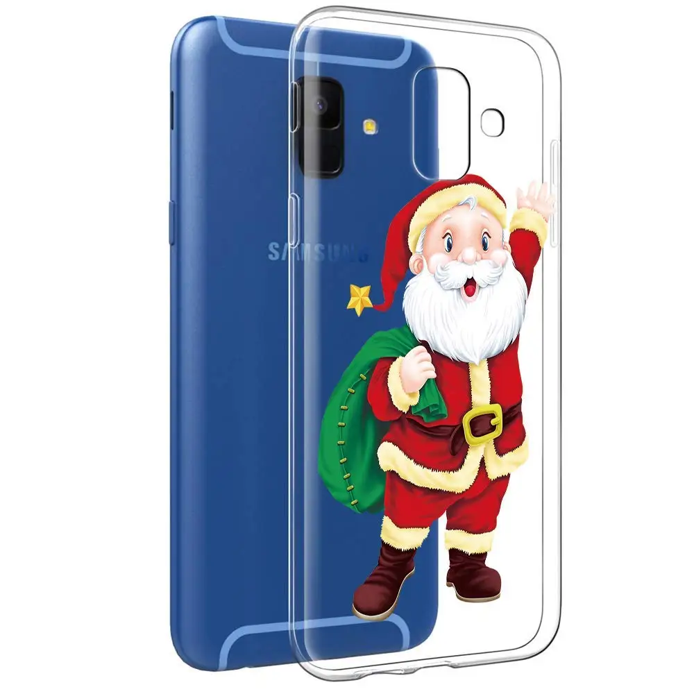 Santa Claus Reindeer Christmas Soft Case Cover For Samsung A6 J4 J6 2018 J3 J5 J7 A5 2017 Plus J2 Prime Ultra Thin Slim Coque |