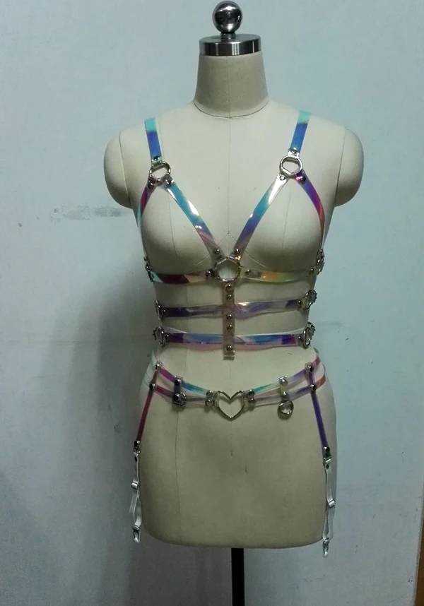 Подвязки для ног с голограммой пикантные двухрядные подвязки ручной работы в