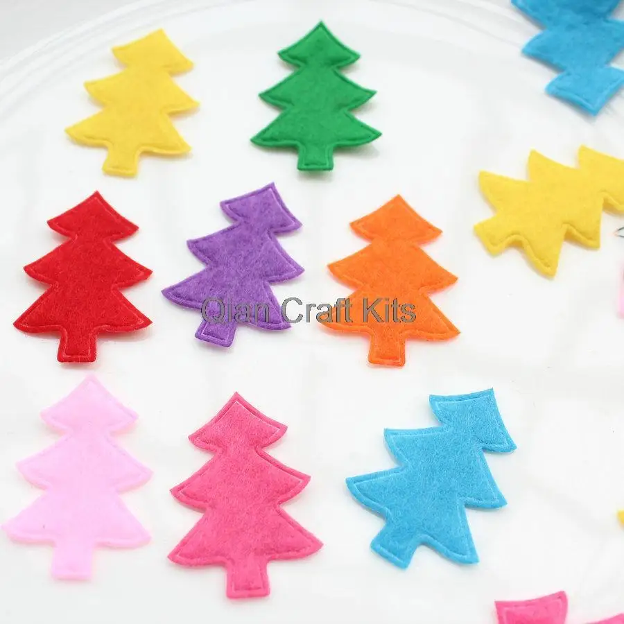 

150pcs christmas tree 32mm felt appliques christmas applique hair bow scrapbooking supplies DIY crafts