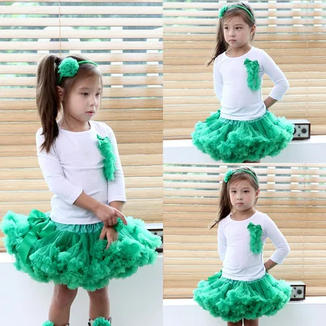 Шифоновая пышная Однотонная юбка-американка для маленьких девочек детская