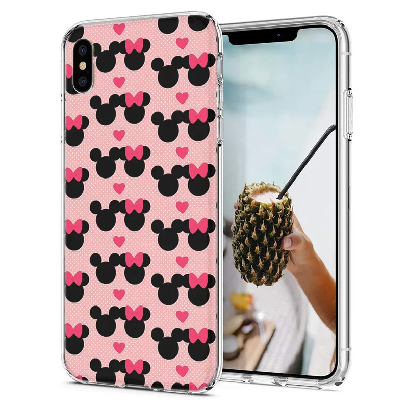 Soft Phone Case For iPhone 6 7 XS Max Covers TPU Colorful Princess Mickey Minnie Pattern Fundas X XR F091 |