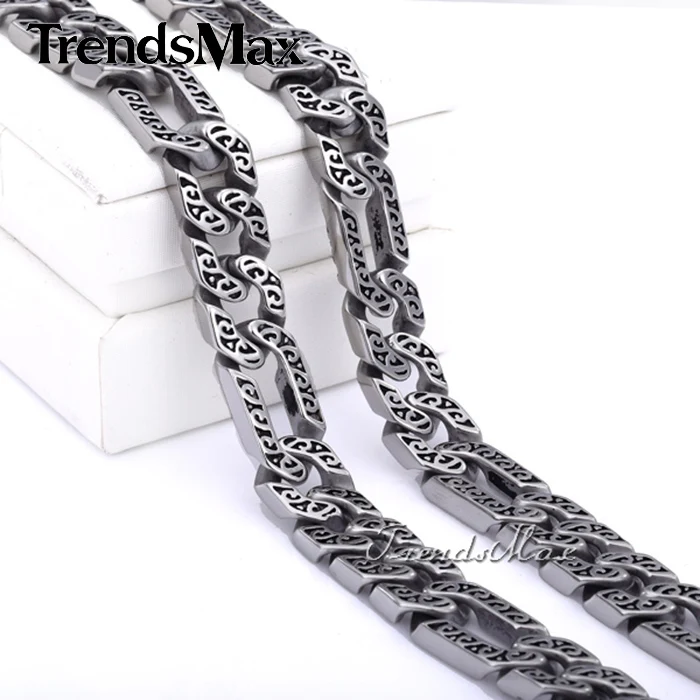 Мужская цепочка из Фигаро кожи Trendsmax для мальчиков с любой длиной 10 мм