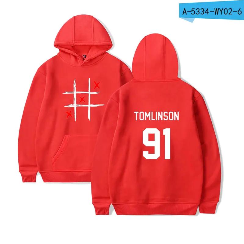 Red Луи Томлинсон One Direction толстовки мужские/женские толстовки Толстовка Зимняя Толстовка женские толстовки Повседневная одежда Размер 4XL - Цвет: Red