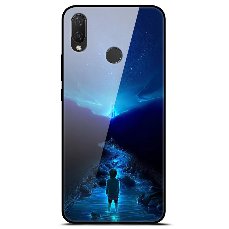 Чехол с закаленным стеклом для Huawei Nova 3 6 дюйма задняя крышка 3i P Smart Plus чехол Honor
