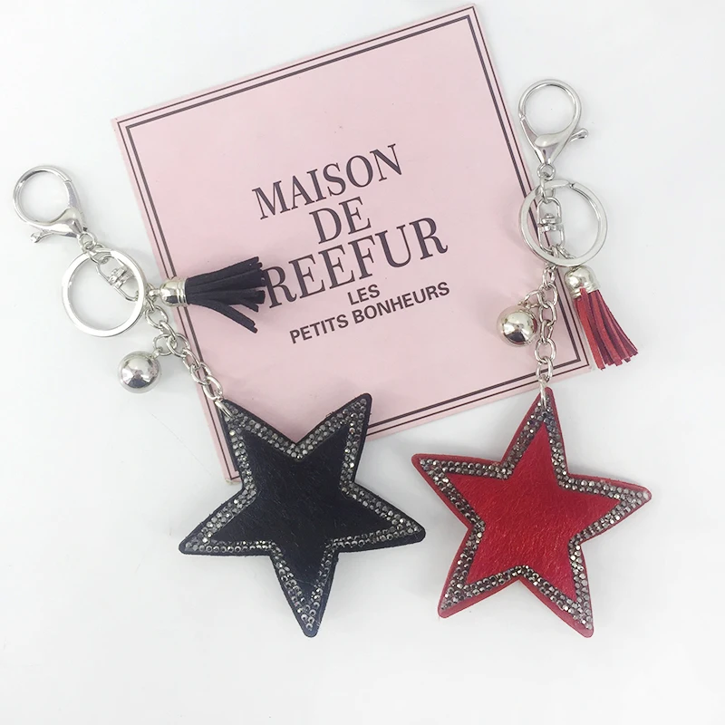 Новый Корейский Бархатный брелок для ключей в форме пятиконечной звезды