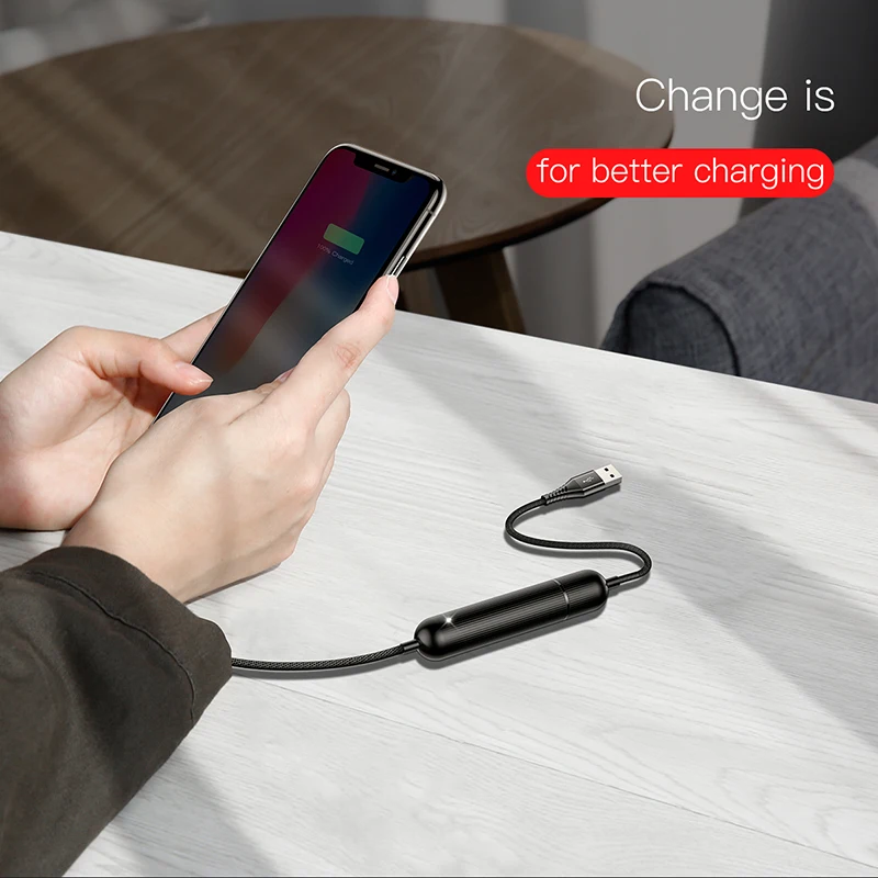Baseus 2500 мАч 2 в 1 1,2 м USB кабель power Bank для iPhone Xs Max Xr X 8 7 6 Pover повербанк внешний аккумулятор зарядное устройство power bank