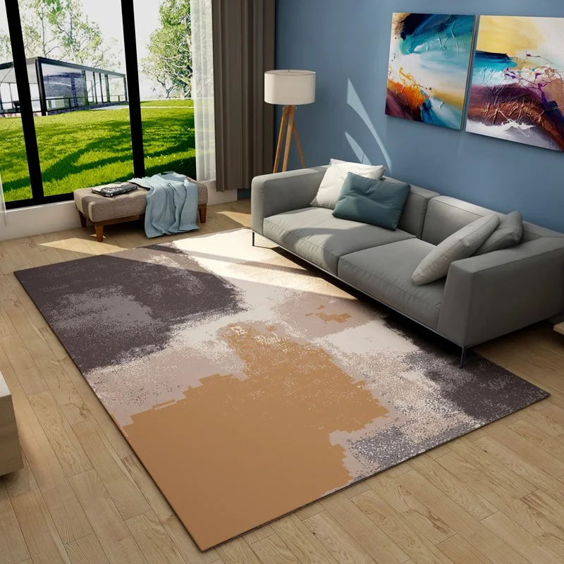 

Modern Abstract Art Flannel Crystal Fabric Thicken Carpet High Quality 3D printing Large Short Plush Rugs Hotel Parlor Floor Mat