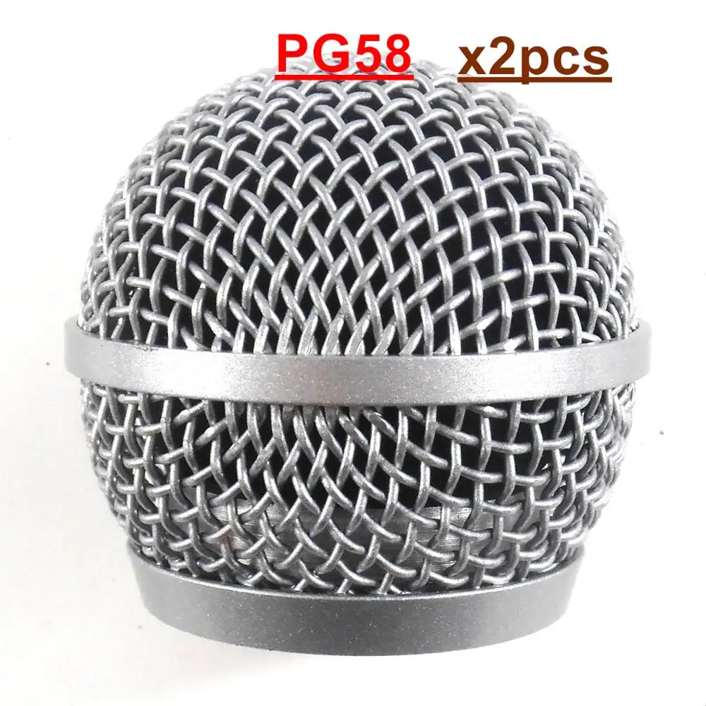 2PCS Professional HIGH quality Replacement Microphone Grille Ball Head Mesh Fits For shure PG48 PG58