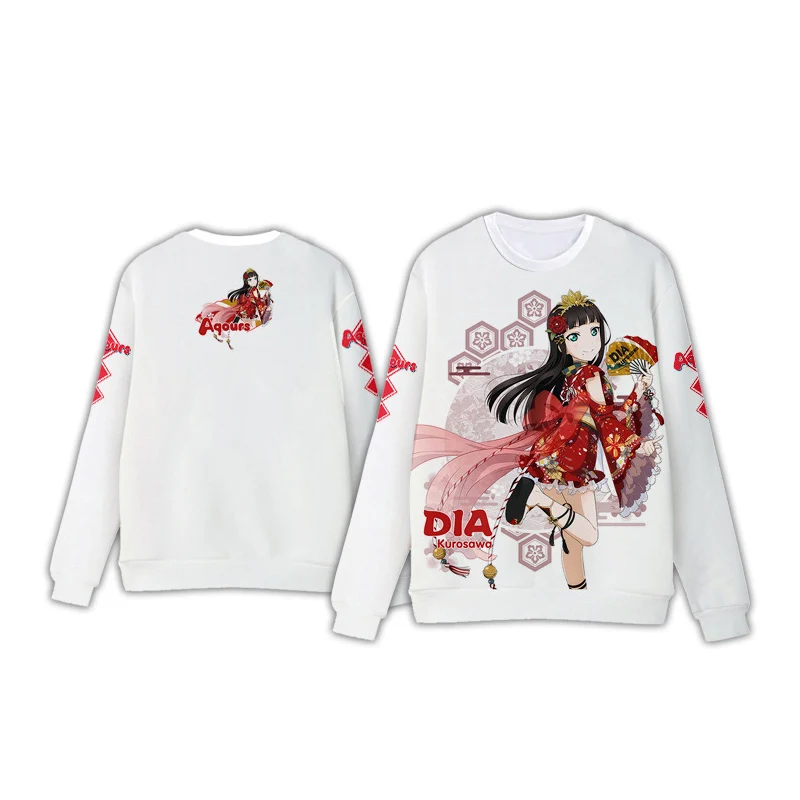 5 LoveLive! Солнце! Aqours футболка с длинными рукавами Толстовка Косплэй костюм Любовь в прямом эфире Мацуура Kanan пуловер с капюшоном футболка - Цвет: 5