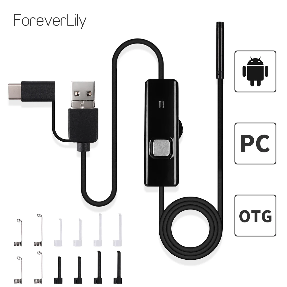 3 в 1 USB HD визуальная Ушная ложка для чистки ушей эндоскоп 5,5 мм мини-камера Android PC ушной отоскоп бороскоп инструмент забота о здоровье