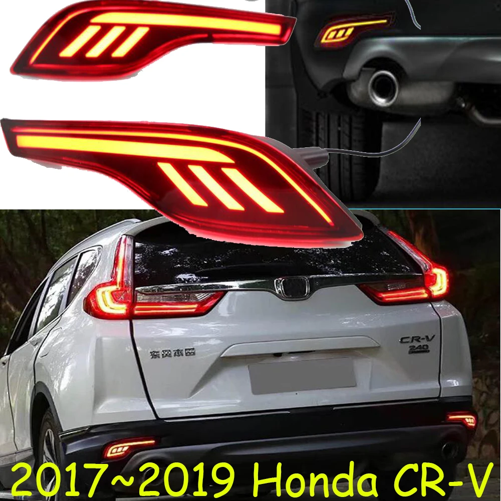 2PCS For Honda CRV CR-V 2017 2018 2019 Multi-function LED Rear Bumper Light Rear Fog Lamp Auto Bulb Brake Light Reflector
