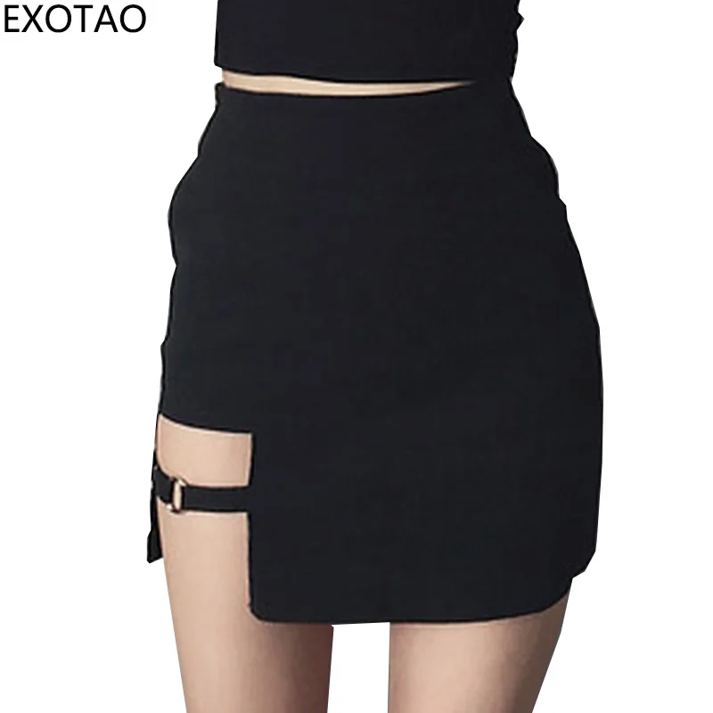 Женская мини юбка черная ассиметричная с высокой талией 2017|party bags to go|party favor ideas