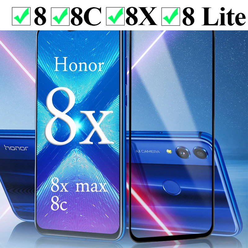3d полное закаленное стекло для huawei honor 8x8 S 8A pro honer hono 8c 8 x Lite защитная пленка huavei x8 c8 8 lite
