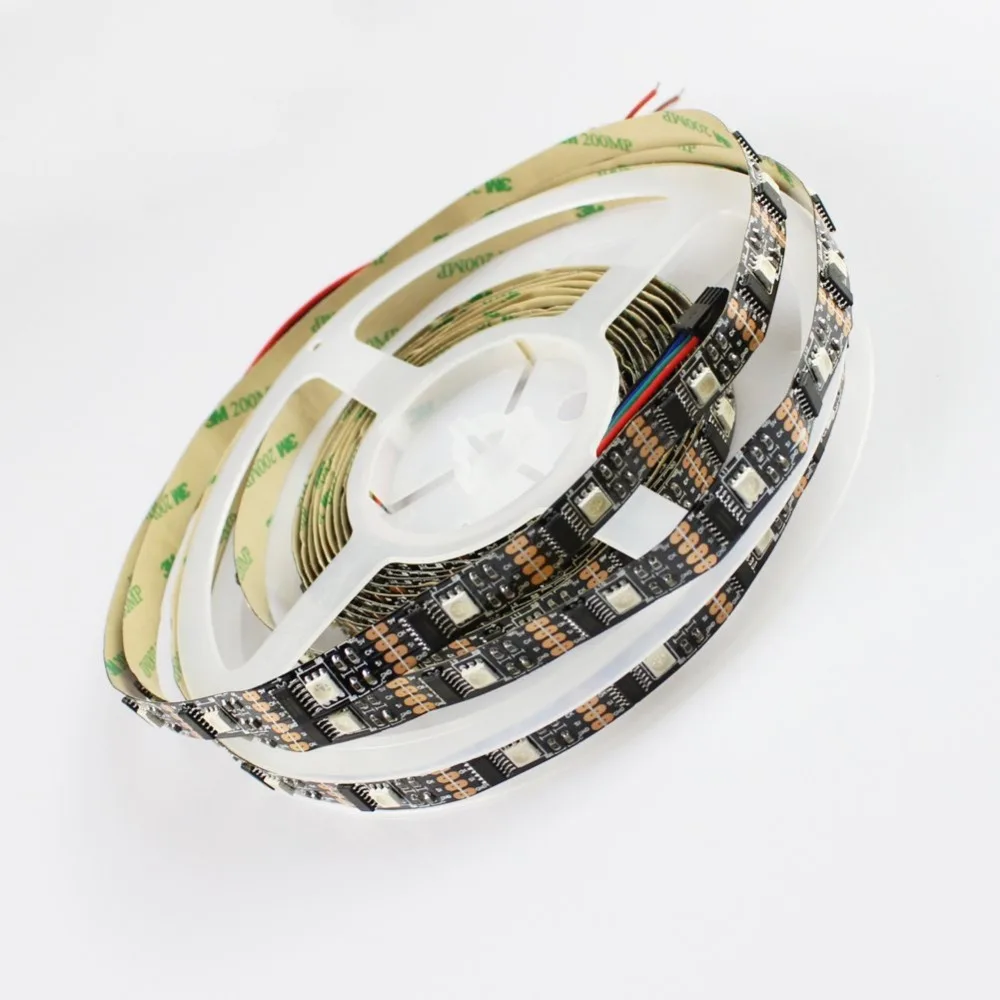 Пиксельная гибкая светодиодная лента, 10 м, не водонепроницаемая, 5050 SMD, RGB, WS2801, 5 в постоянного тока, 32 светодиода/м, 32IC/m